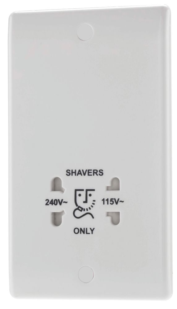 Image of British General 800 Series 1-Gang Dual Voltage Shaver Socket 115 / 240V White 