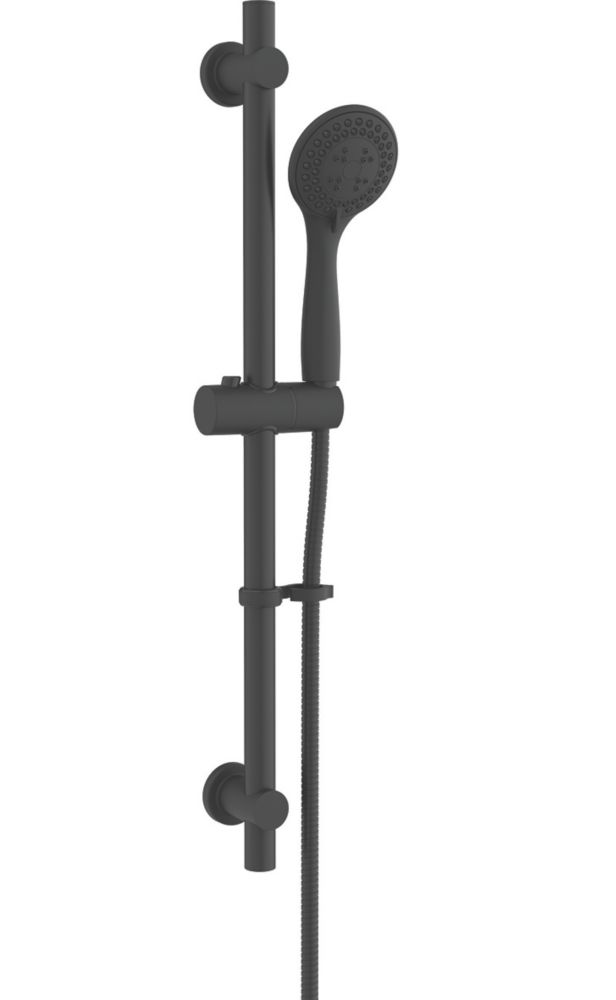 Image of Croydex Nero Shower Set Contemporary Design Matt Black 