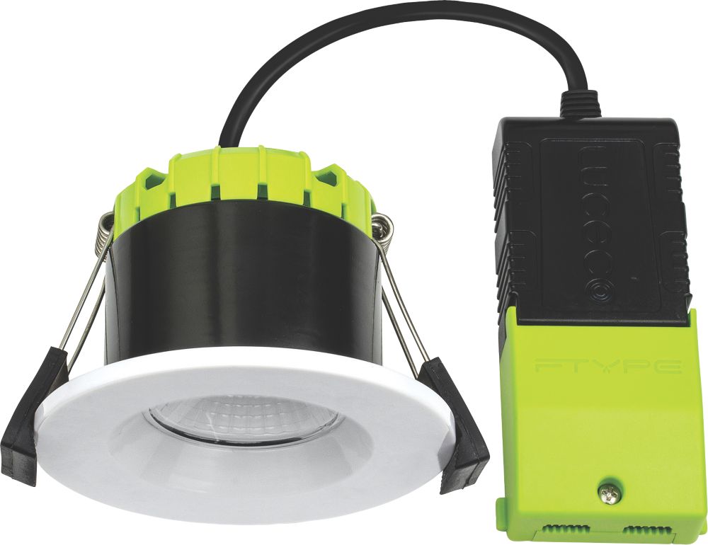 Image of Luceco FType Compact Regressed Fixed Fire Rated LED Downlight White 4W 400lm 