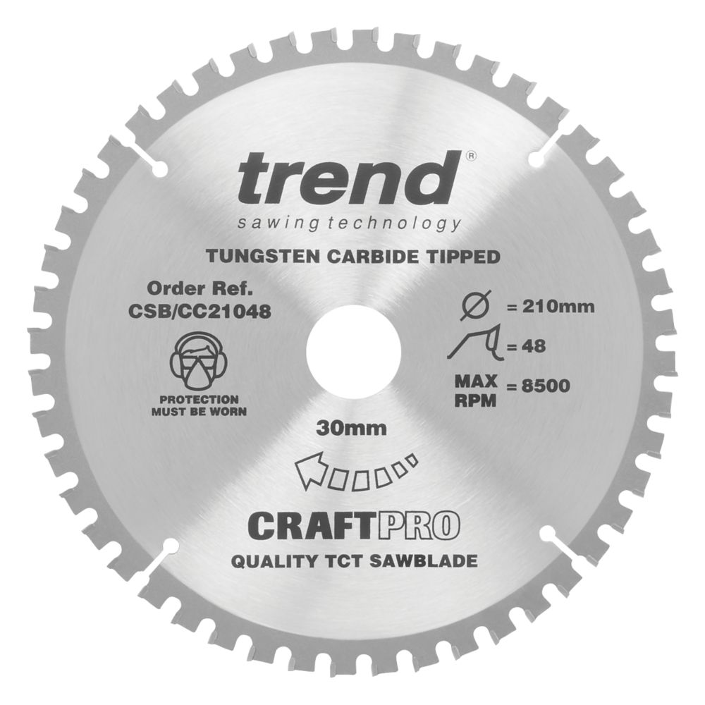 Image of Trend CraftPro CSB/CC21048 Wood Crosscut Saw Blade 210mm x 30mm 48T 