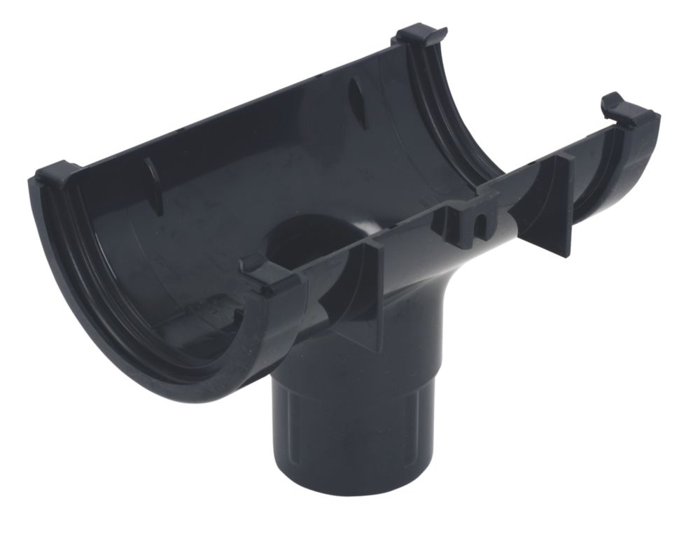 Image of FloPlast Mini Line Round Running Outlet Black 76mm x 50mm 