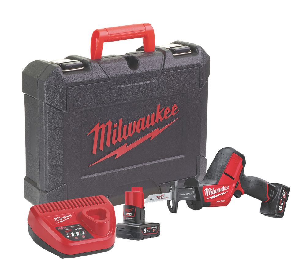 Image of Milwaukee M12CHZ-602X 12V 2 x 6.0Ah Li-Ion RedLithium Brushless Cordless Hackzall Reciprocating Saw 
