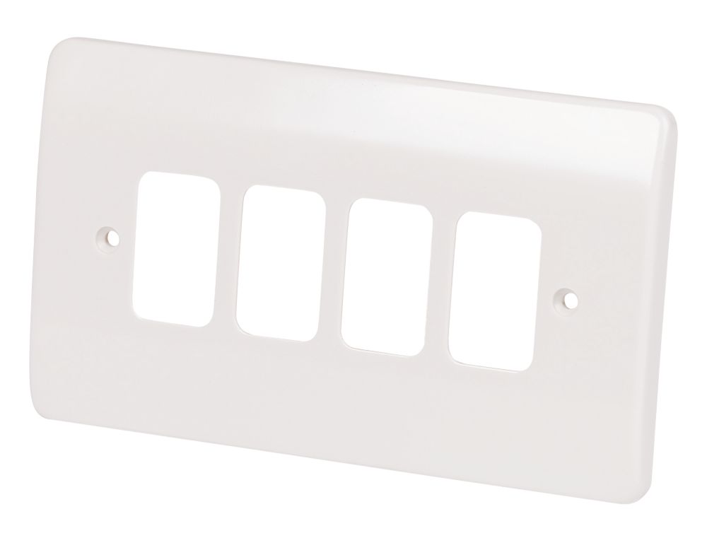 Image of MK Grid Plus 4-Module Grid Faceplate White 