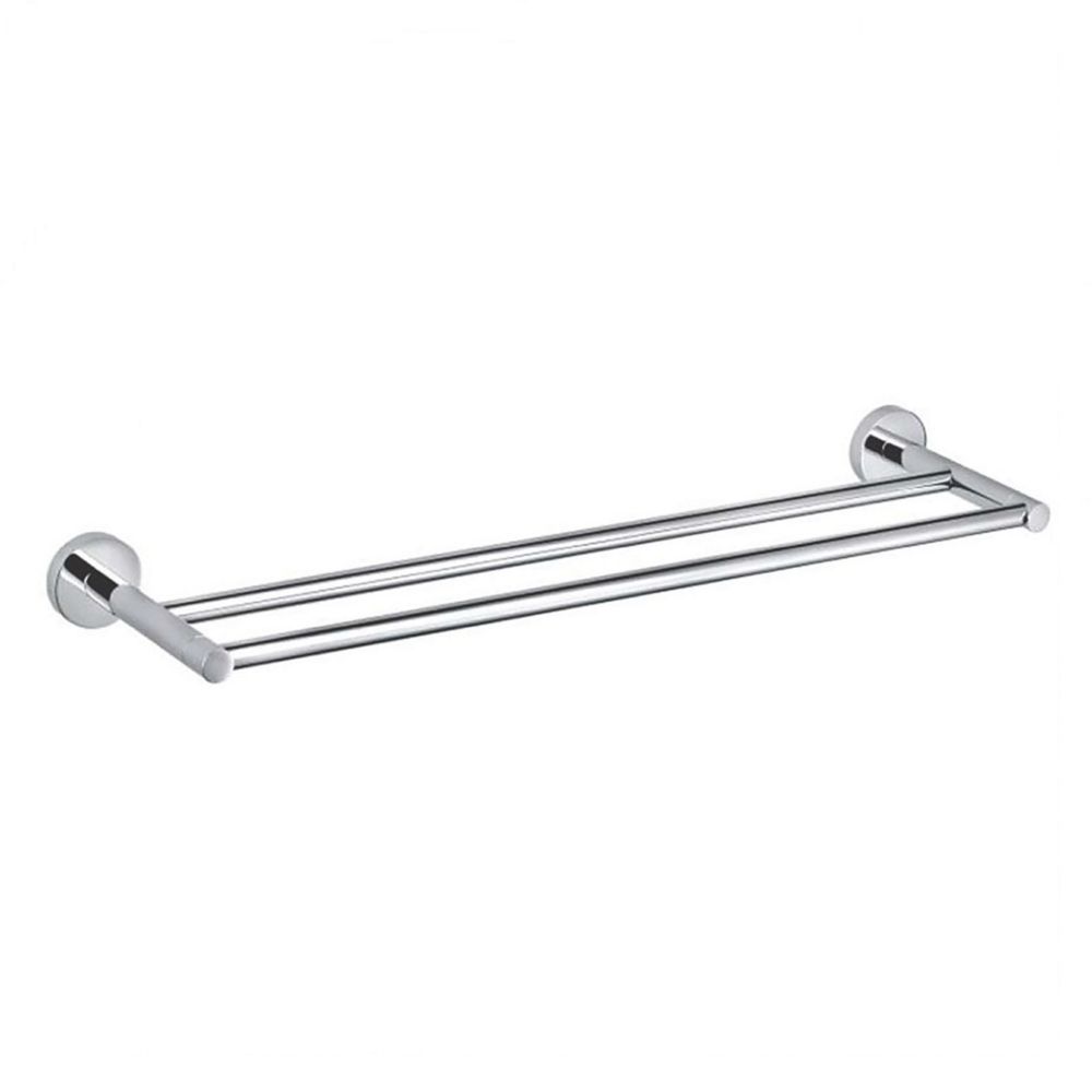 Image of Aqualux Perth Double Towel Bar Chrome 66cm x 6cm x 14.5cm 