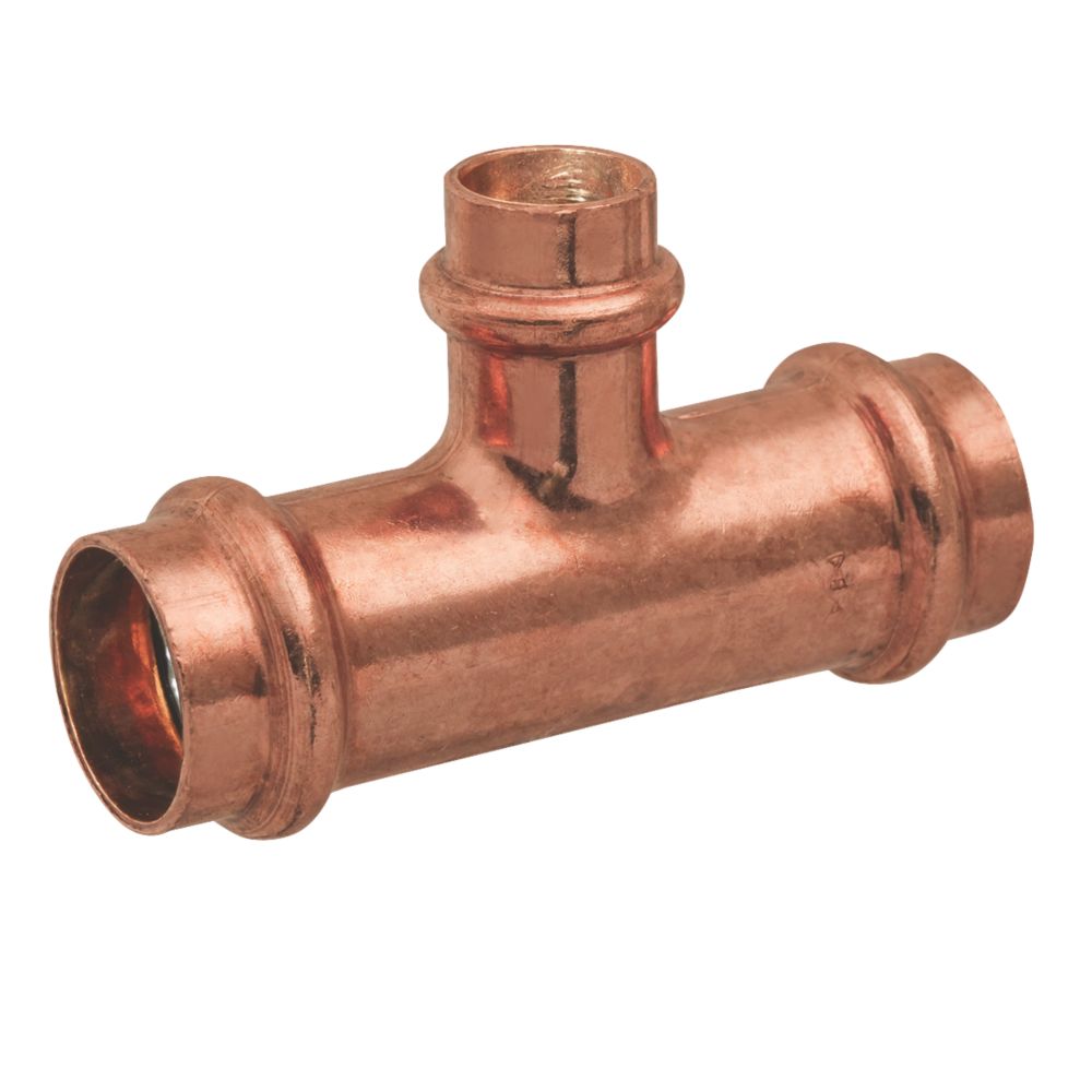 Image of Conex Banninger B Press Copper Press-Fit Reducing Tee 22mm x 22mm x 15mm 5 Pack 