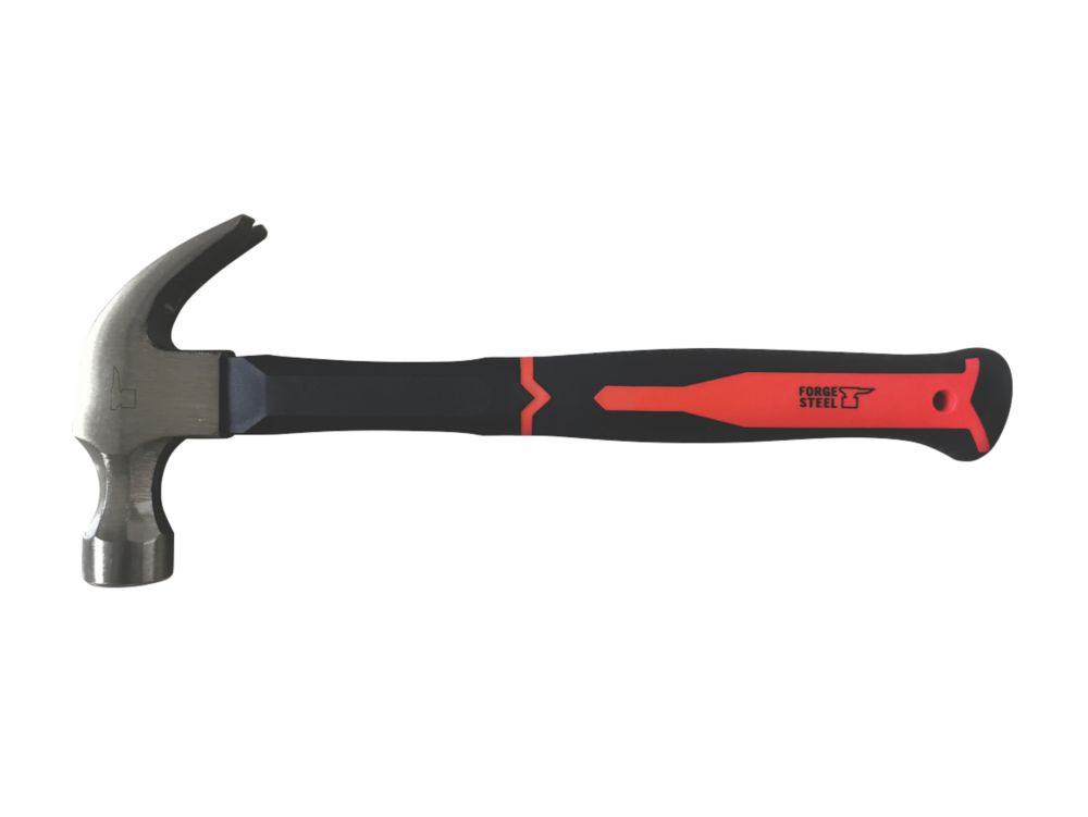Image of Forge Steel Fibreglass Shaft Claw Hammer 16oz 