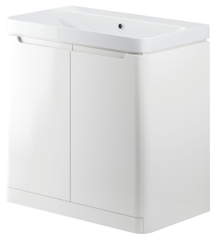 Image of Floorstanding Vanity Unit & Basin Gloss White 805mm x 460mm x 840mm 