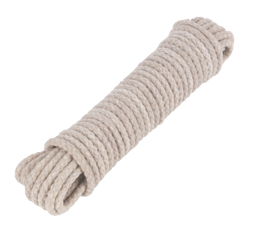 Image of Rothley Waxed Cotton Sash Cord White 6mm x 10m 