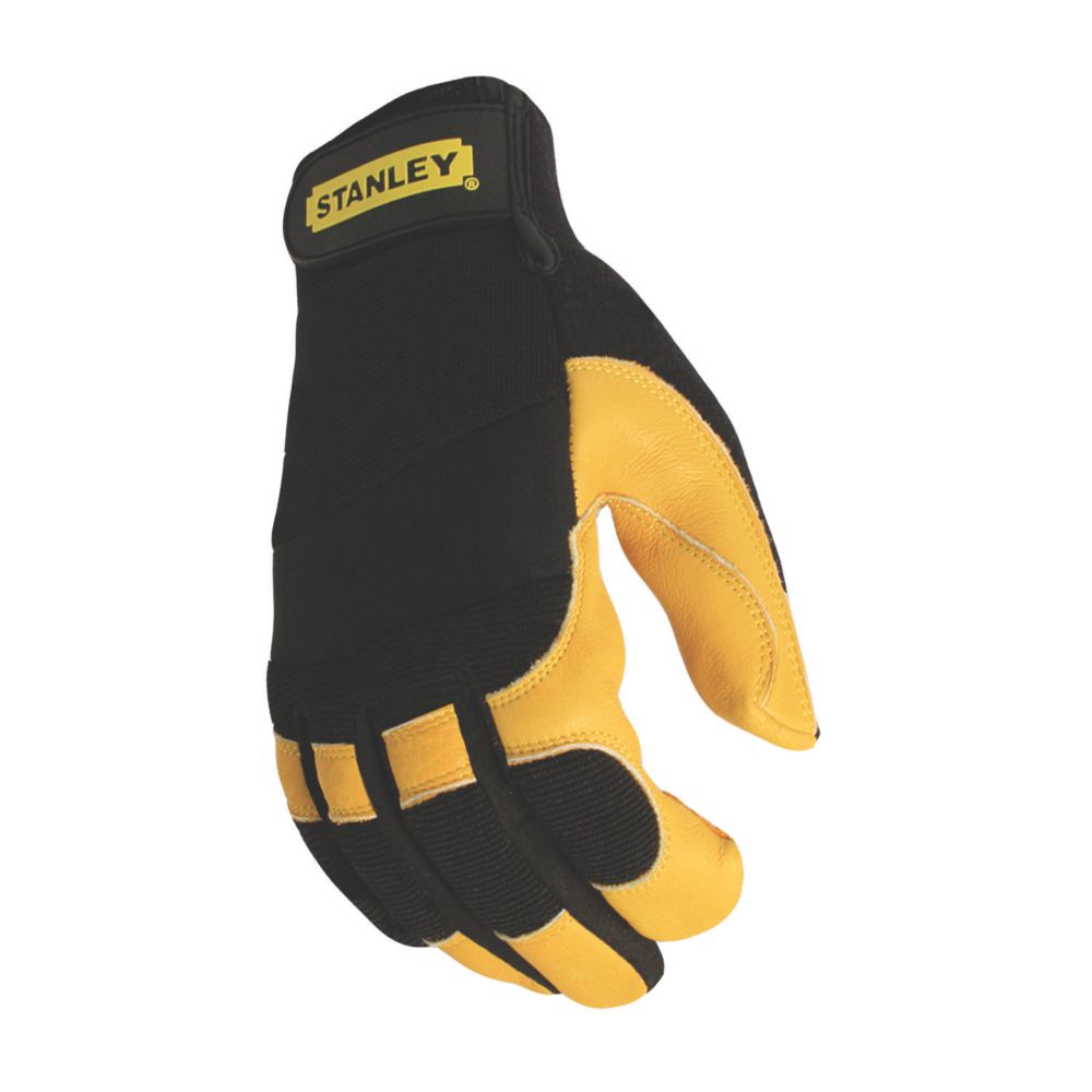 Image of Stanley Hybrid Performance Leather Gloves Black Large 