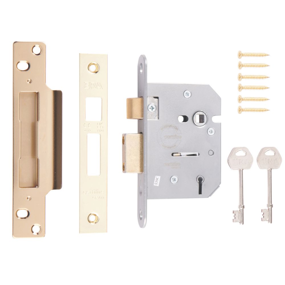 Image of ERA 5 Lever Brass 5-Lever Mortice Sashlock 76mm Case - 56mm Backset 