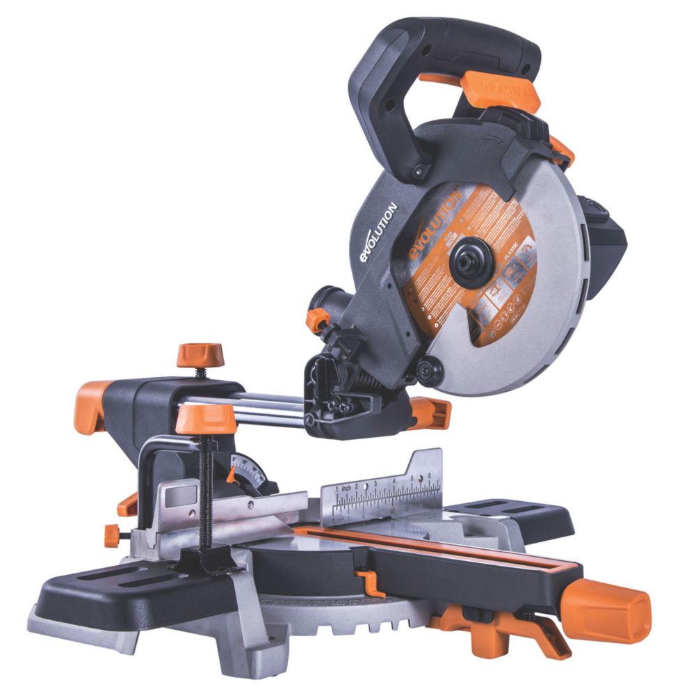 Image of Evolution R185SMS 185mm Electric Single-Bevel Sliding Multi-Material Mitre Saw 220-240V 