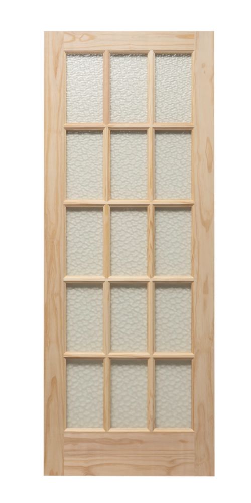Image of Traditional Knotty 15-Obscure Light Unfinished Pine Wooden Traditional Internal Door 1981mm x 838mm 