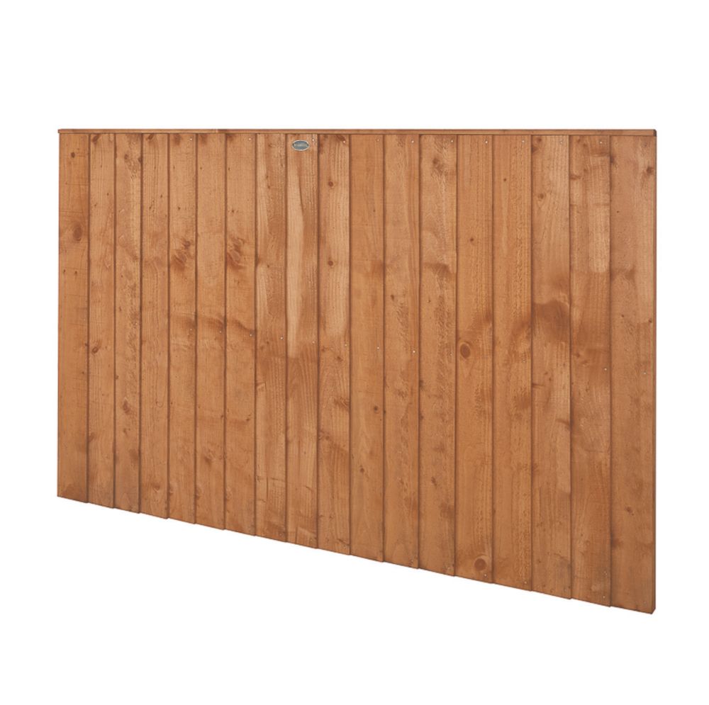 Image of Forest Vertical Board Closeboard Garden Fencing Panel Golden Brown 6' x 4' Pack of 4 