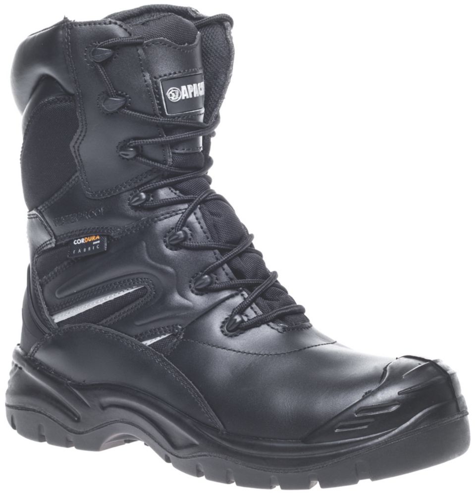 Image of Apache Combat Safety Boots Black Size 7 