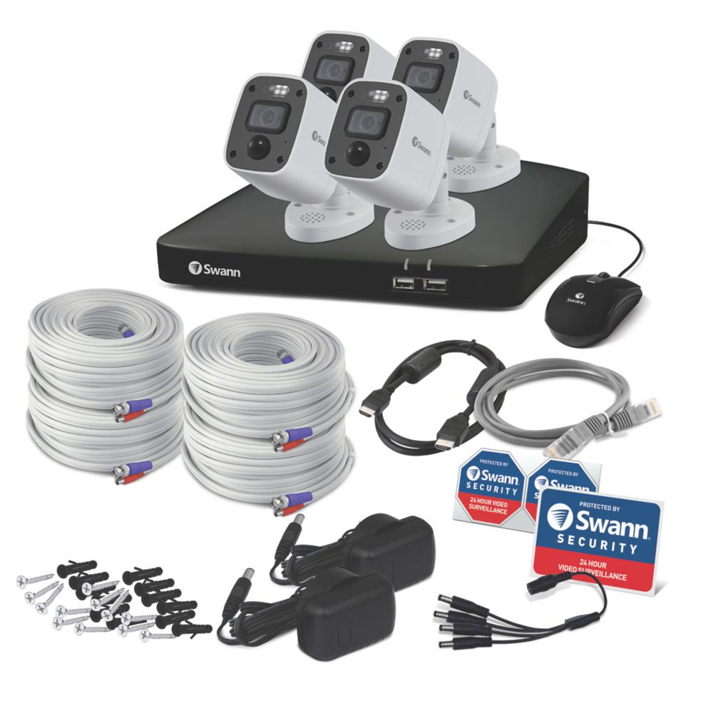 Image of Swann Enforcer SWDVK-856804MQB-EU 2TB HDDGB 8-Channel 4K DVR CCTV Kit & 4 Indoor & Outdoor Cameras 