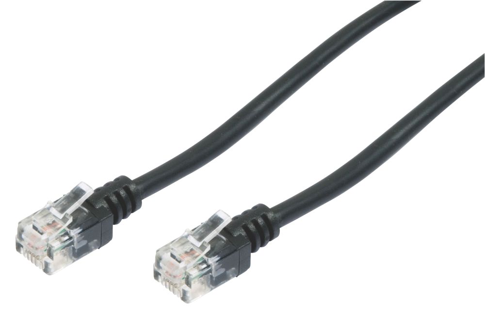 Image of Philex Black Unshielded RJ11 76702HS Ethernet Cable 3m 