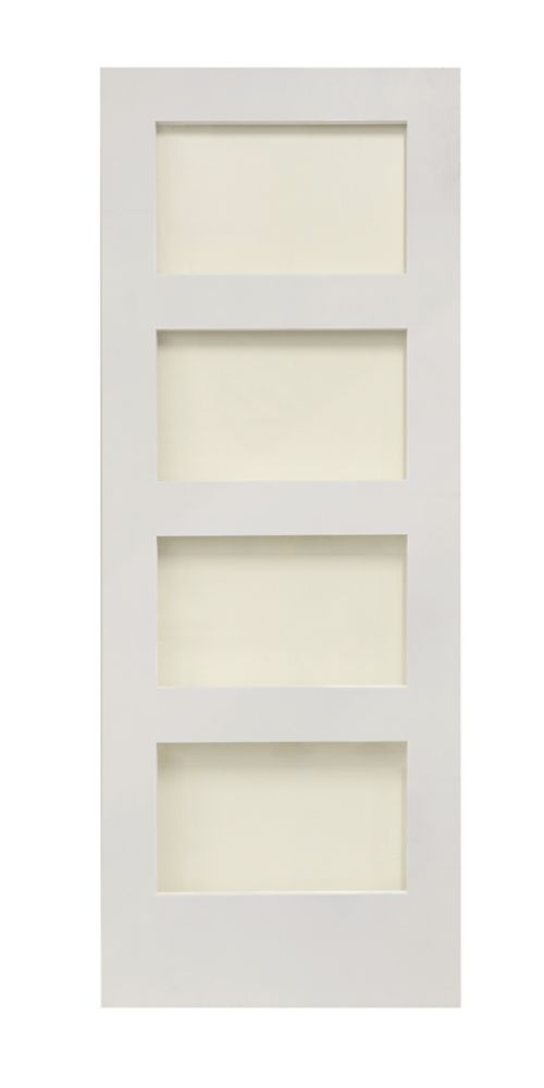 Image of 4-Clear Light Primed White Wooden Ladder Internal Door 1981mm x 838mm 