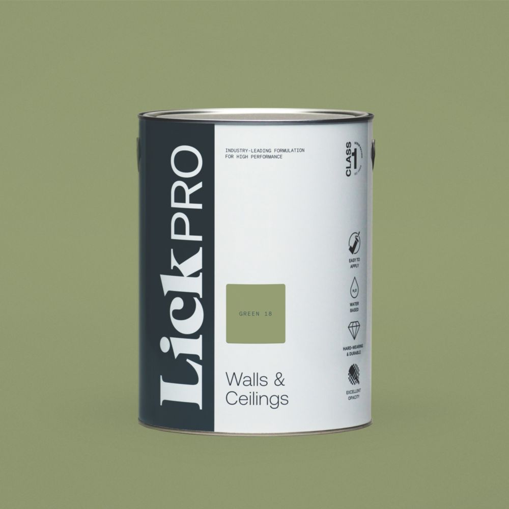 Image of LickPro Eggshell Green 18 Emulsion Paint 5Ltr 