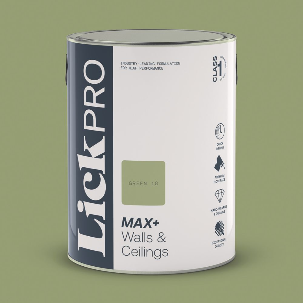 Image of LickPro Eggshell Green 18 Emulsion Paint 5Ltr 