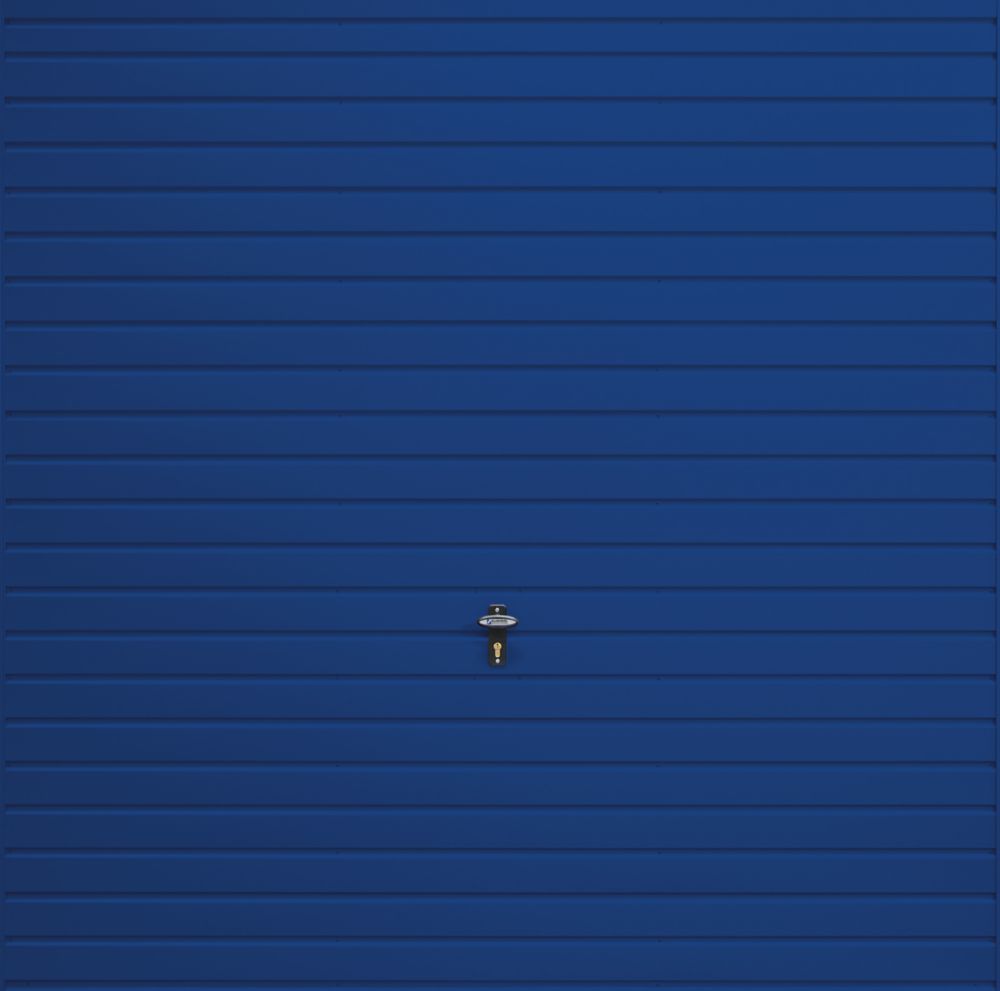 Image of Gliderol Horizontal 7' 6" x 6' 6" Non-Insulated Frameless Steel Up & Over Garage Door Signal Blue 