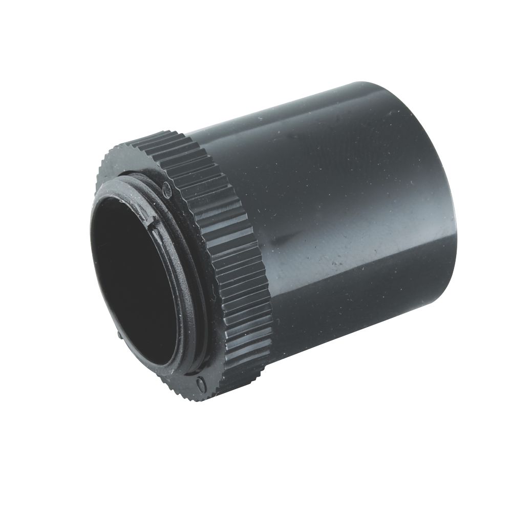 Image of Tower Male Conduit Adaptors 25mm Black 2 Pack 