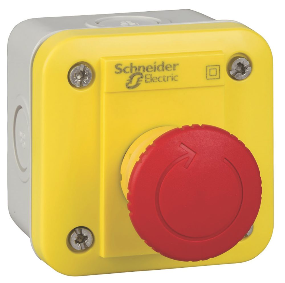 Image of Schneider Electric XALEK178F Double Pole Mushroom Head Push-Button Complete Control Station NC 