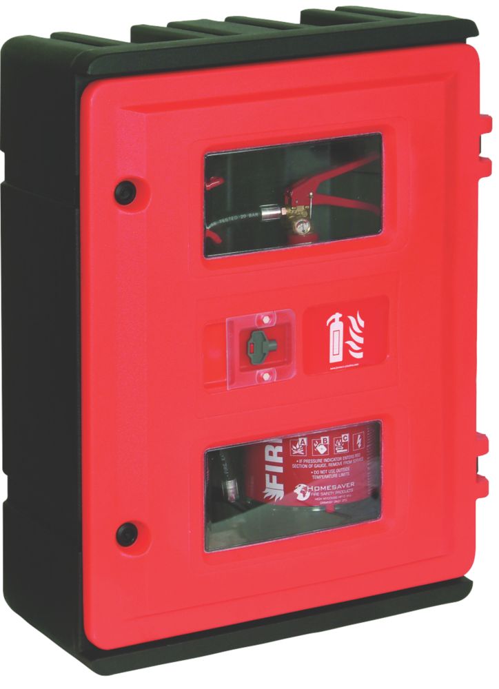 Image of Firechief HS72K Double Extinguisher Cabinet 585mm x 270mm x 720mm Red / Black 