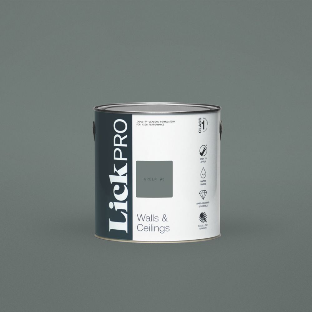 Image of LickPro Eggshell Green 03 Emulsion Paint 2.5Ltr 