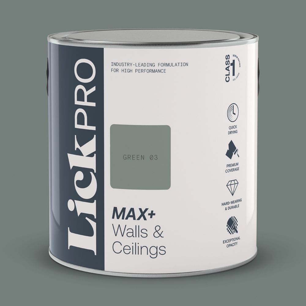 Image of LickPro Eggshell Green 03 Emulsion Paint 2.5Ltr 