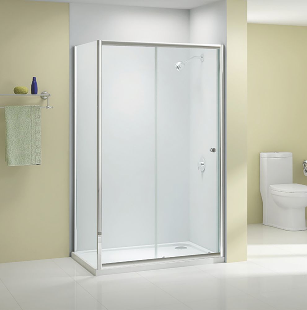 Image of Triton Neo Six Framed Rectangular Sliding Door Shower Enclosure Reversible Chrome 1200mm x 800mm x 1850mm 