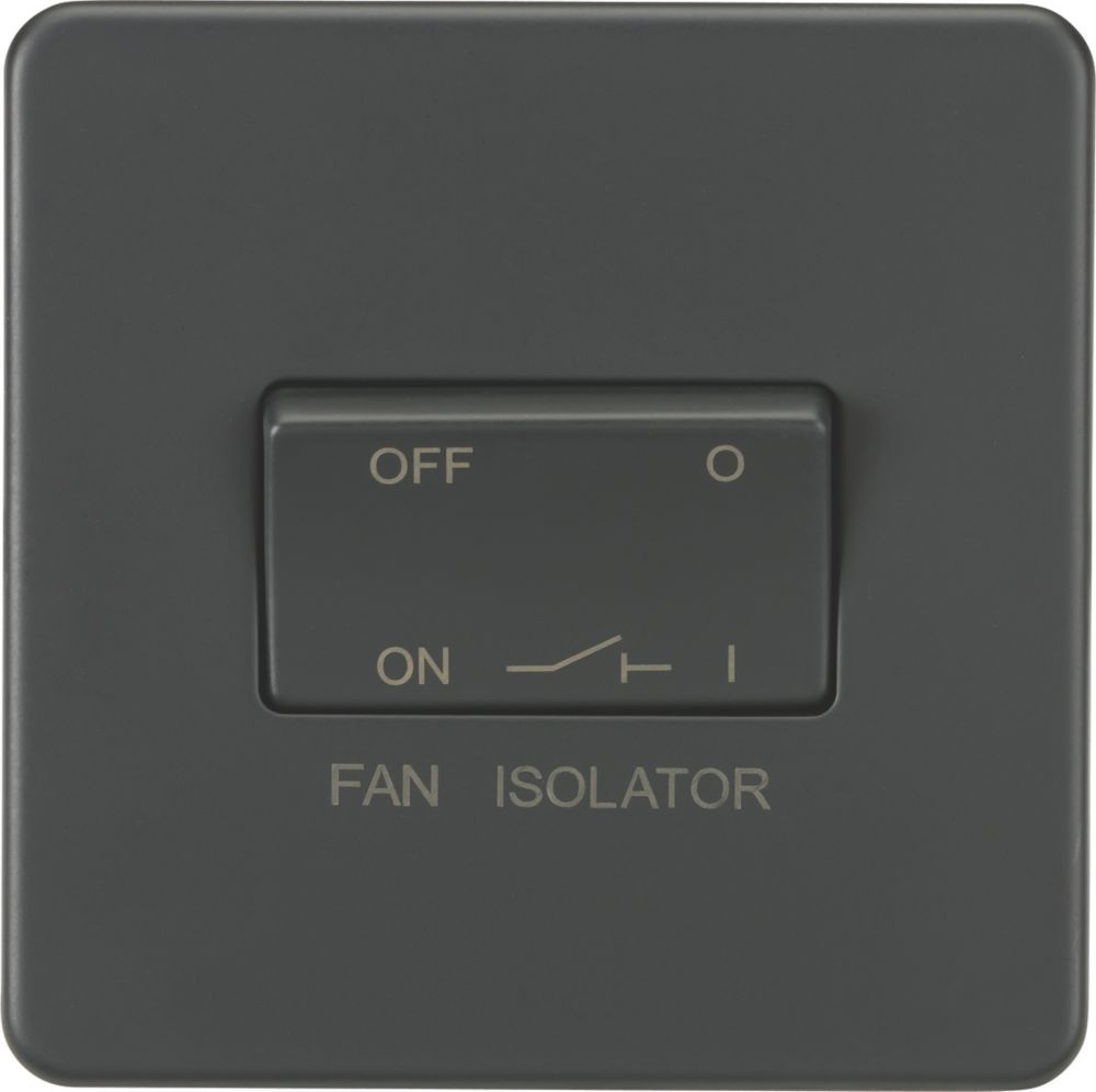 Image of Knightsbridge 10AX 1-Gang TP Fan Isolator Switch Anthracite 