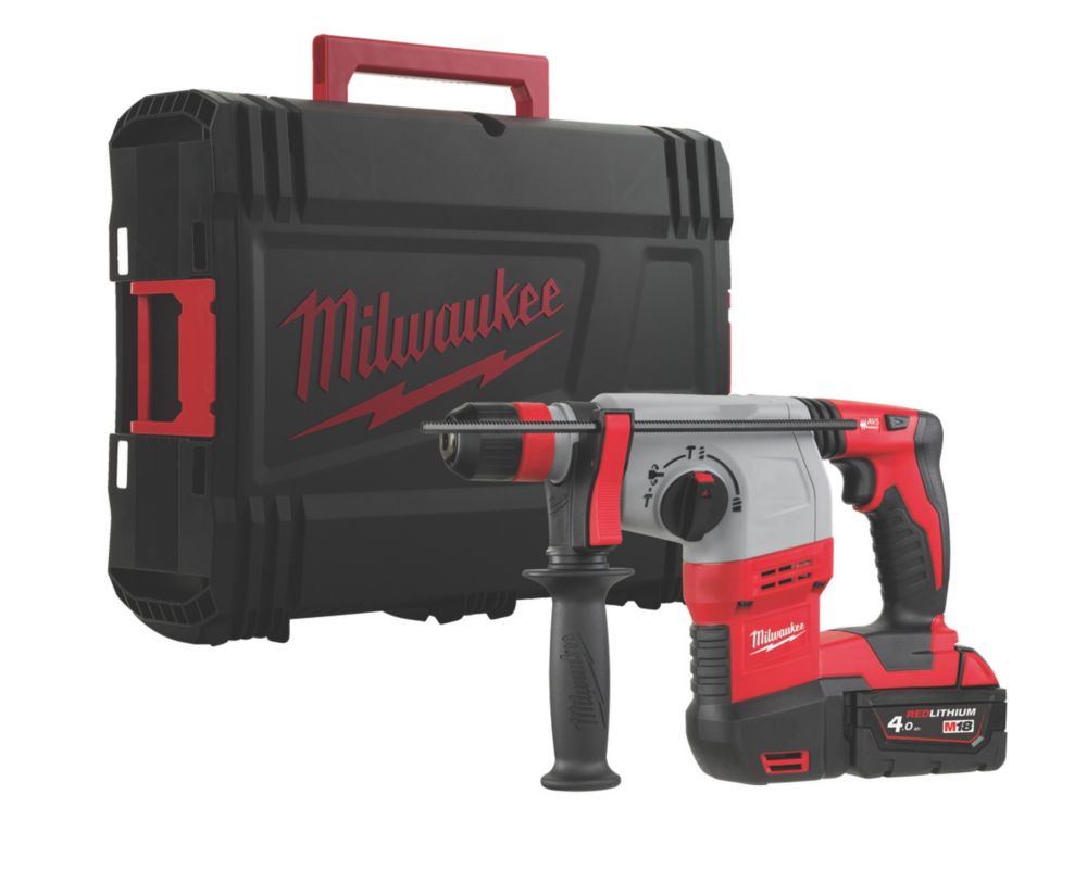 Image of Milwaukee HD18HX-402C 3.7kg 18V 2 x 4.0Ah Li-Ion RedLithium Cordless SDS Plus Hammer Drill 