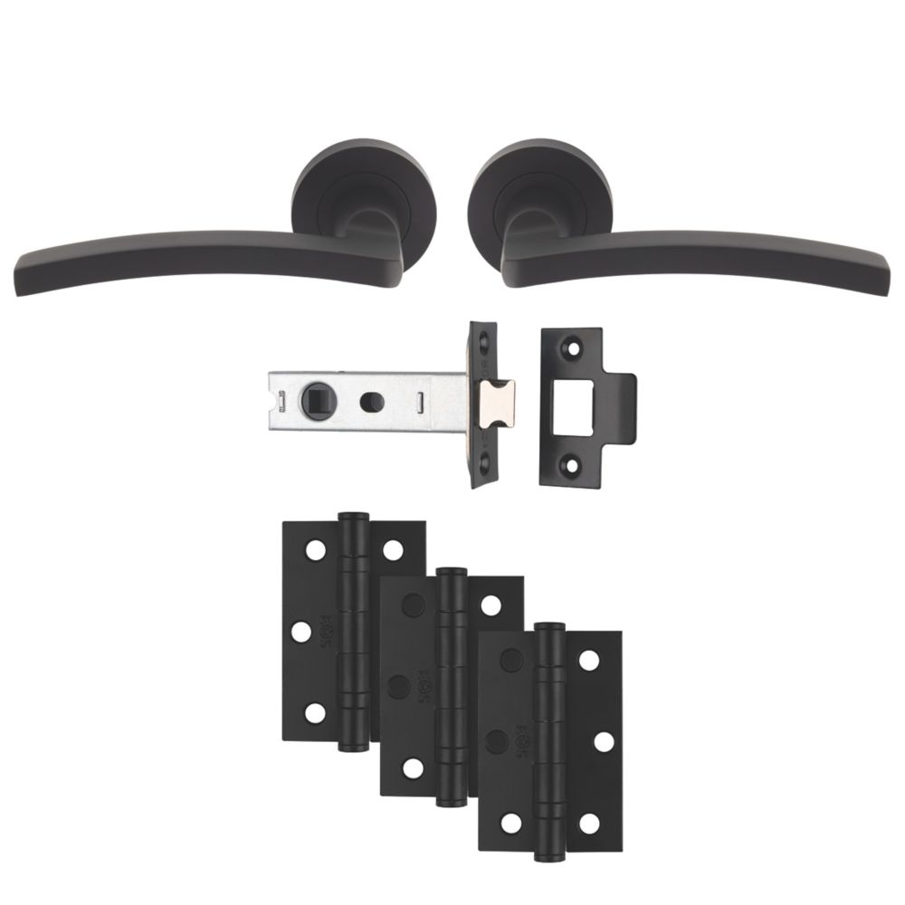 Image of Carlisle Brass Tavira Door Handle Pair Matt Black 