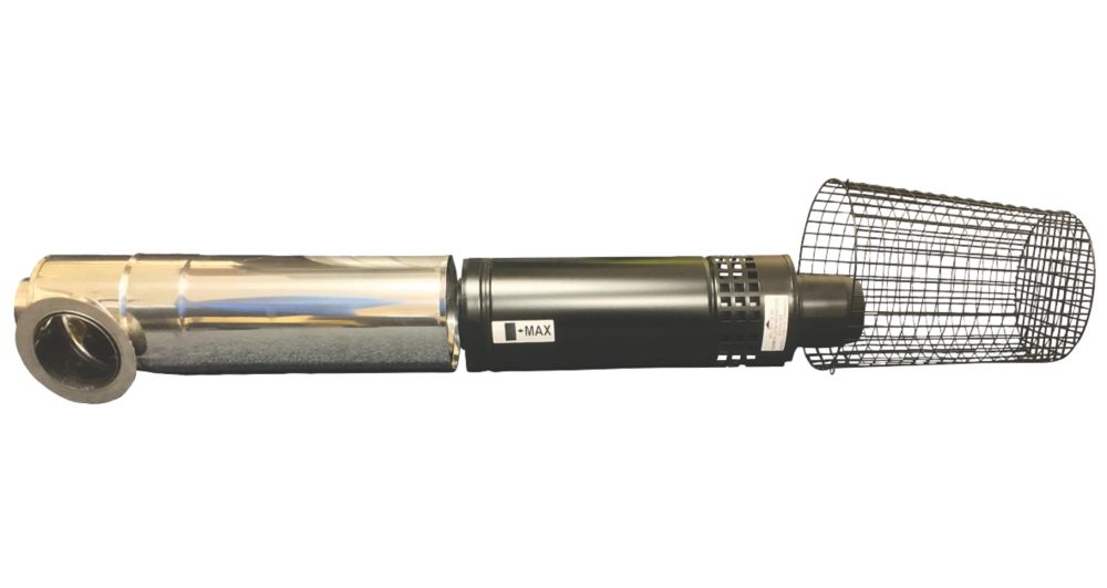 Image of Grant Yellow Horizontal Flue Short Over 26kW 270-350mm Black 