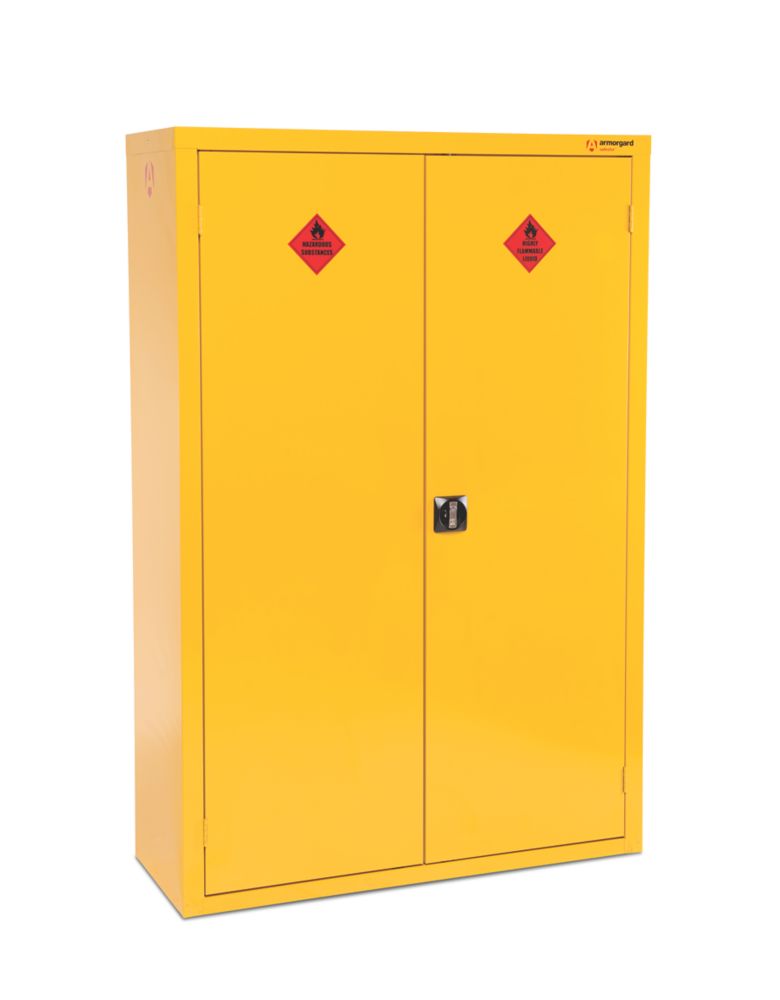Image of Armorgard Safestor Hazardous Floor Cupboard Yellow 1200mm x 465mm x 1800mm 
