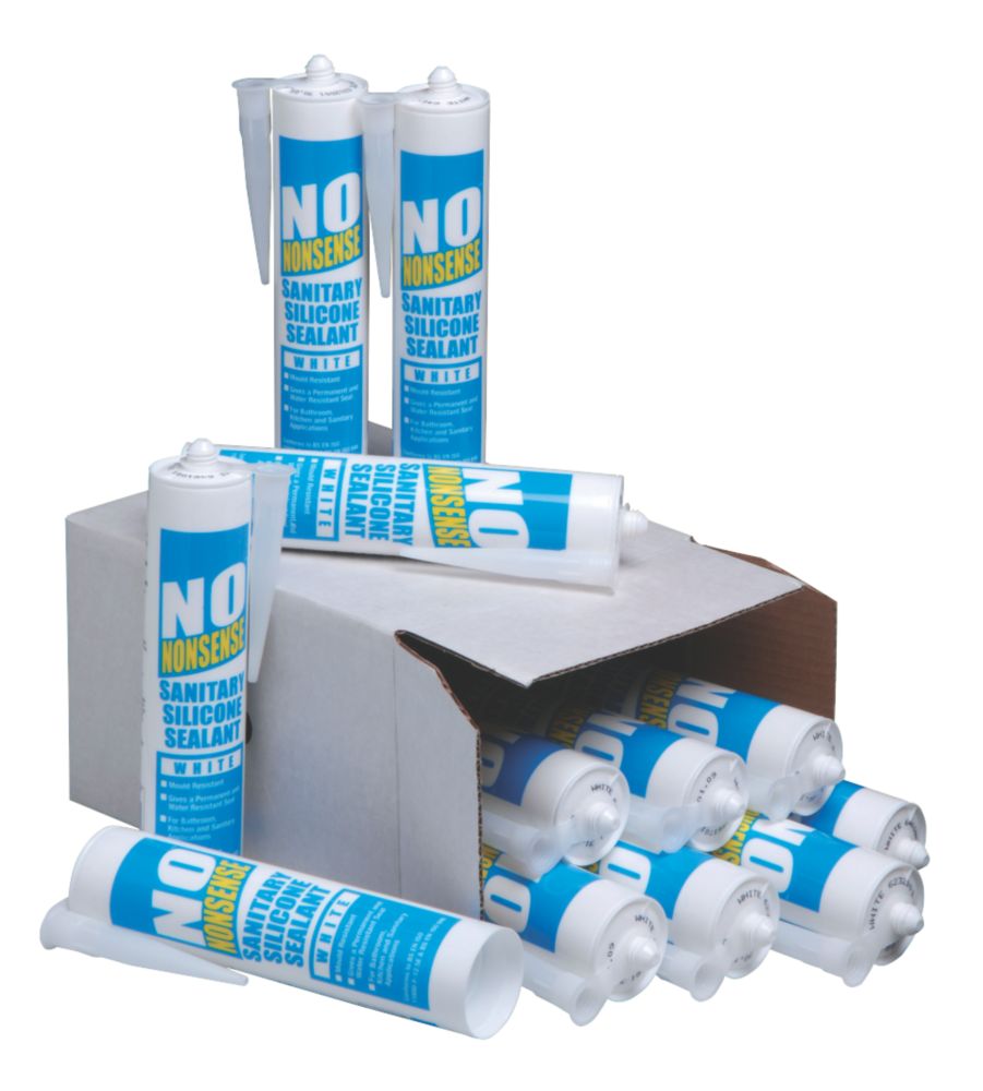 Image of No Nonsense Sanitary Silicone White 310ml 12 Pack 