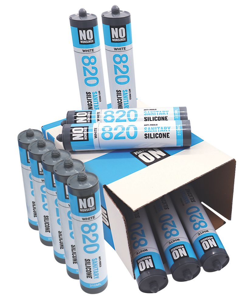 Image of No Nonsense Sanitary Silicone White 310ml 12 Pack 