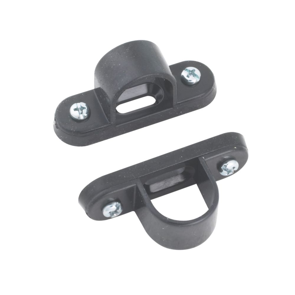 Image of Tower uPVC Spacer Bar Saddles 20mm Black 2 Pack 
