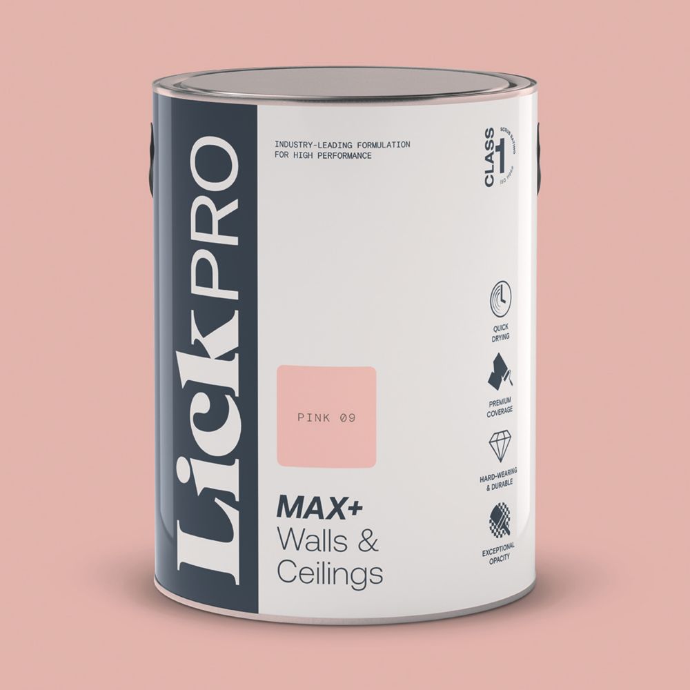 Image of LickPro Matt Pink 09 Emulsion Paint 5Ltr 