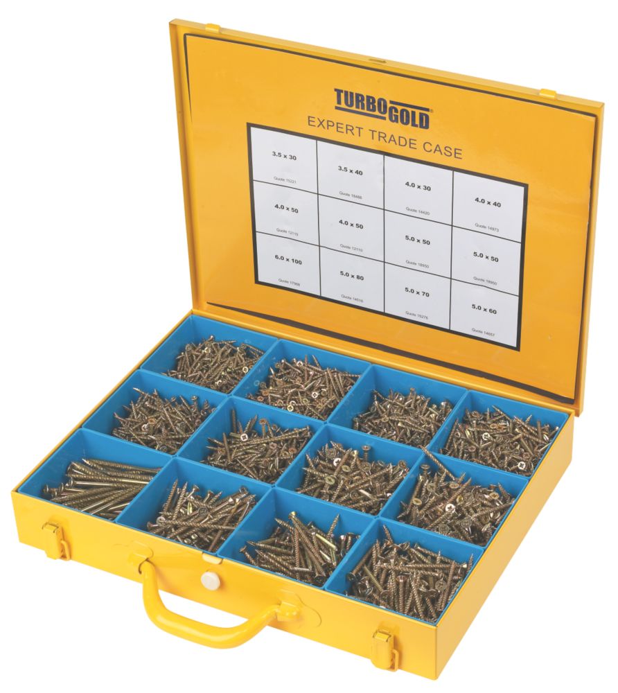 Image of TurboGold PZ Double-Countersunk Woodscrews Expert Trade Case 2800 Pcs 