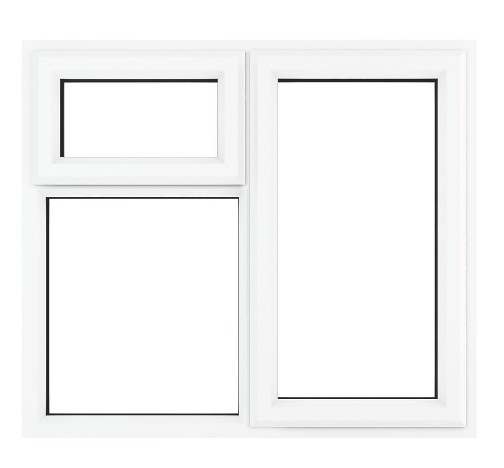 Image of Crystal Right-Hand Opening Clear Triple-Glazed Casement White uPVC Window 905mm x 965mm 