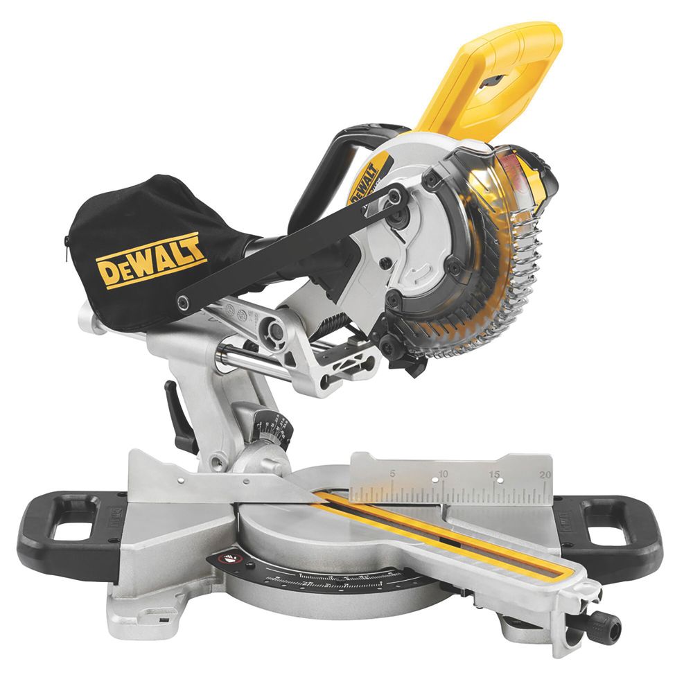 Image of DeWalt DCS365M2-GB 184mm 18V 2 x 4.0Ah Li-Ion XR Cordless Single-Bevel Sliding Mitre Saw 