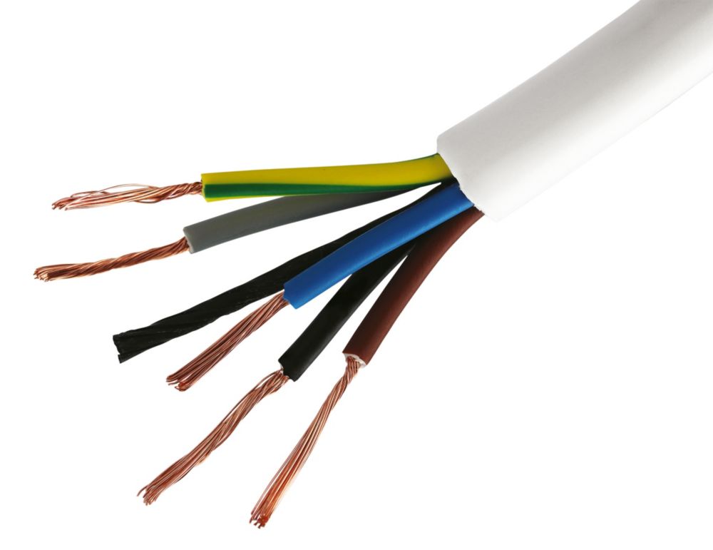 Image of Time 3095Y White 5-Core 0.75mmÂ² Flexible Cable 10m Coil 