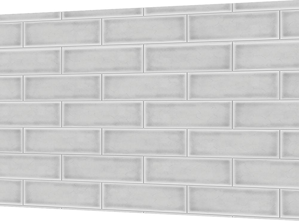 Image of Splashwall White Crackle Tile Alloy Splashback 600mm x 800mm x 4mm 