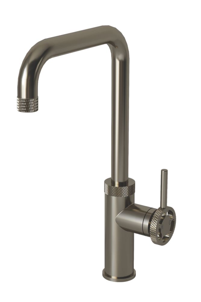 Image of ETAL Caprise Industrial Style Kitchen Mixer Tap Brushed Steel 