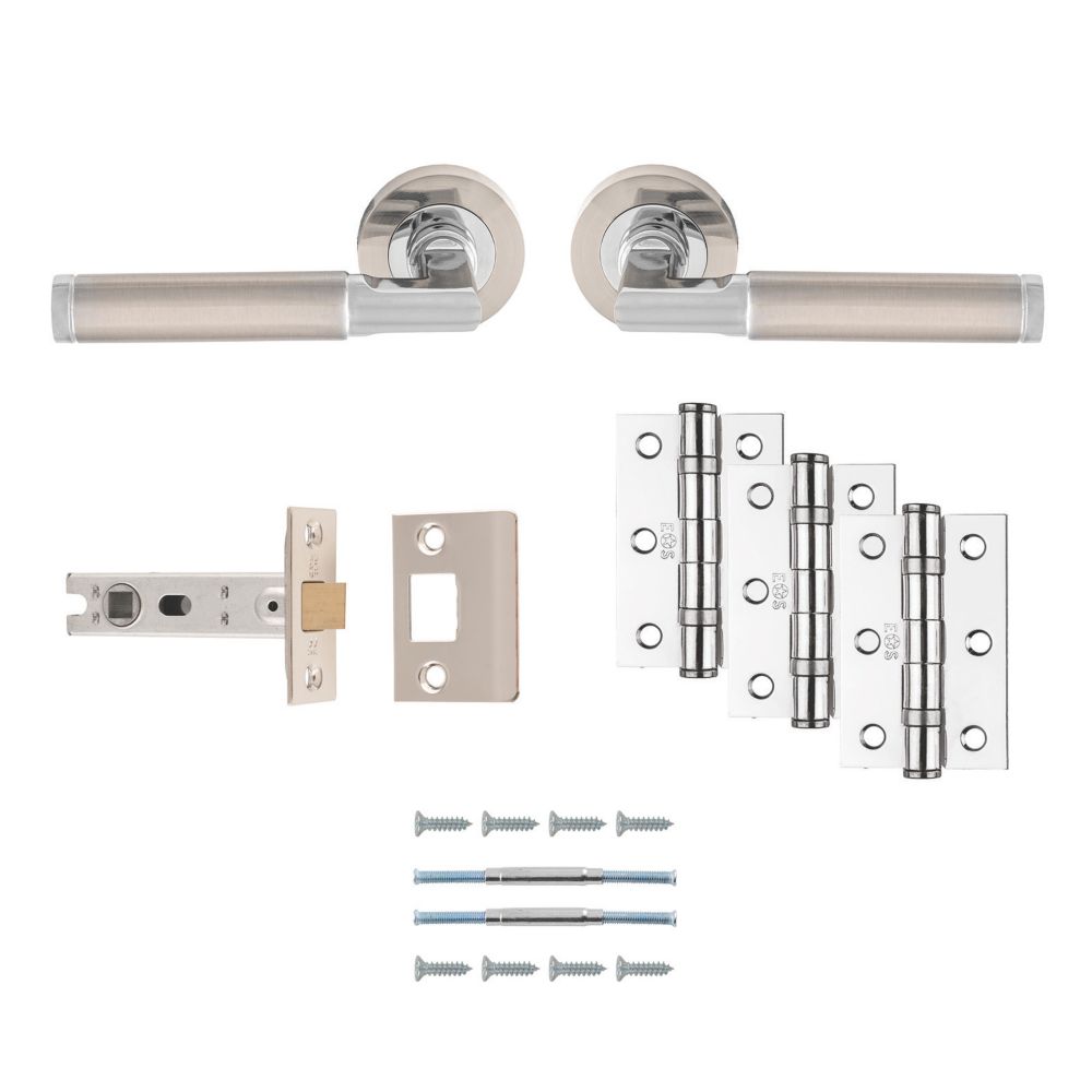 Image of Carlisle Brass Belas Door Handle Pair Satin Nickel 