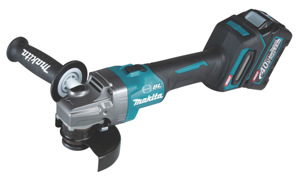 Image of Makita GA004GD202 40V 2 x 2.5Ah Li-Ion XGT 4 1/2" Brushless Cordless Angle Grinder Kit 