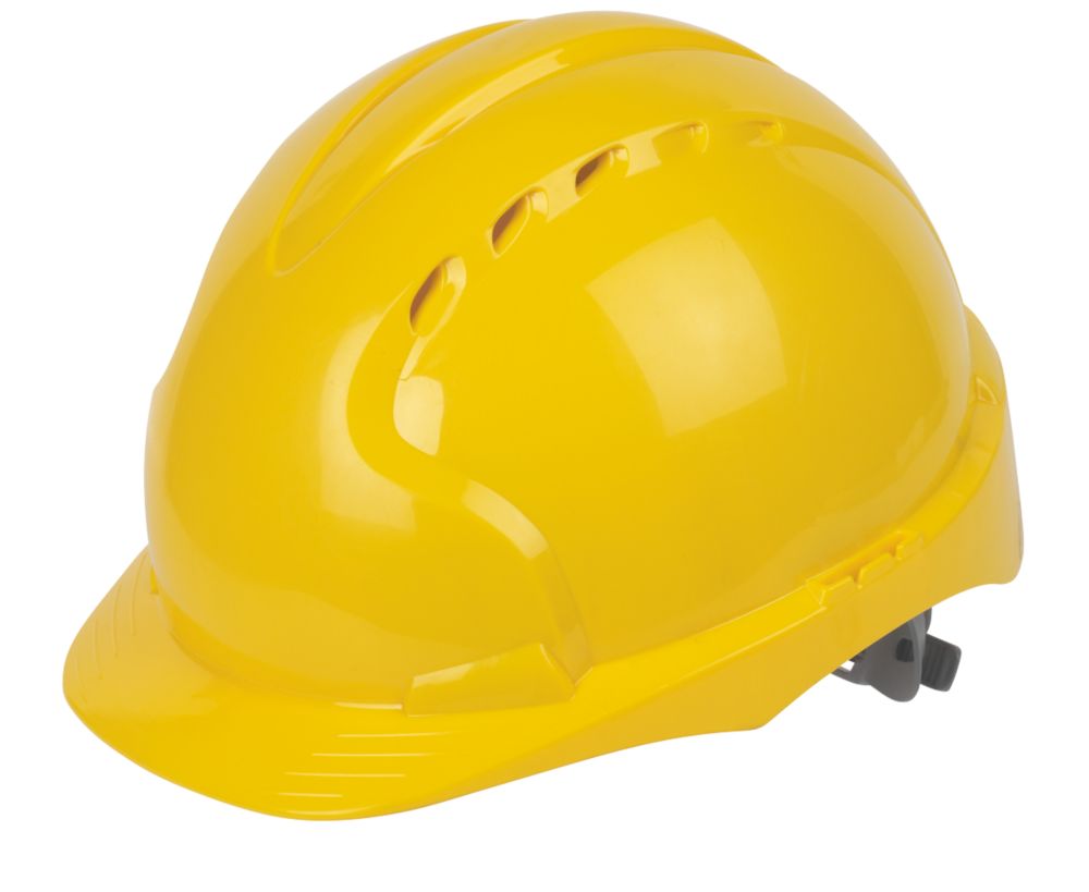 Image of JSP EVO3 Comfort Plus Adjustable Slip Vented Safety Helmet Yellow 