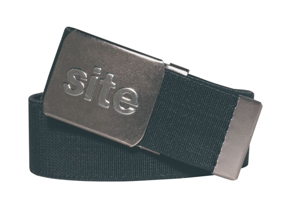 Image of Site Elasticated Belt Black / Dark Silver 28-46" 
