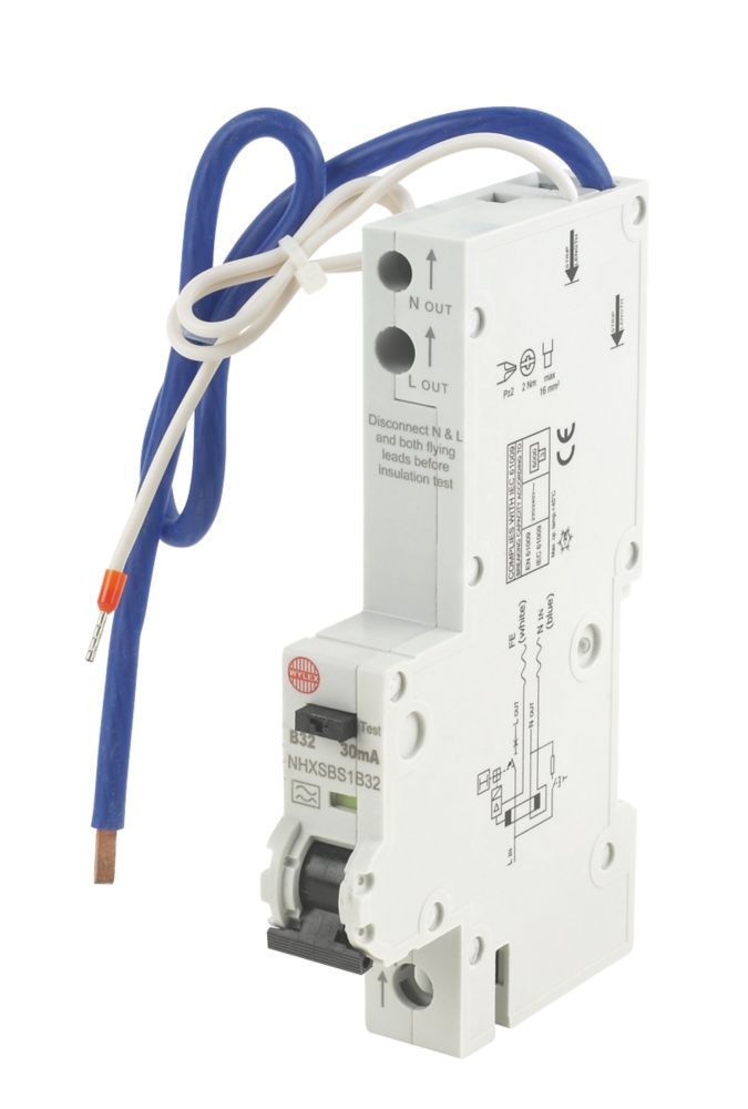 Image of Wylex 32A 30mA SP Type B RCBO 
